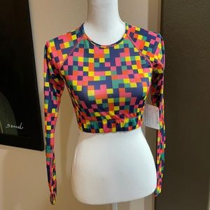 Runningskirt long sleeve crop top